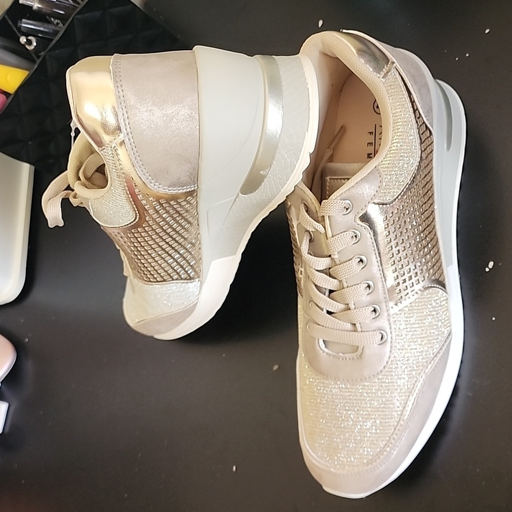 Shoes platform women 41/ 9 gold - Picture 6 of 7